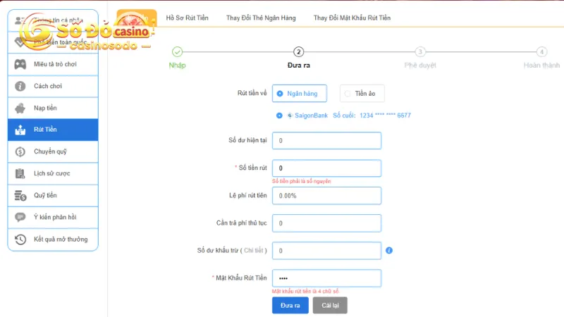 Rút tiền nhanh chóng tại SODO